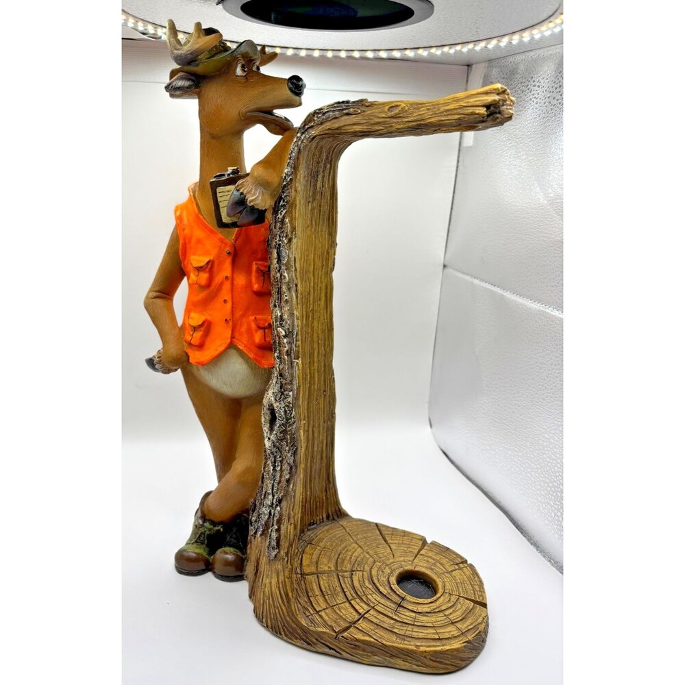 Rivers Edge Paper Towel Holder Stand Kitchen Decor Missing Dowel, Standing Deer